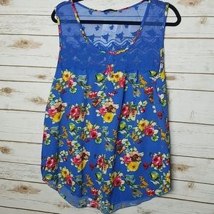 (1) Size 2XL Left! Floral Tank Top